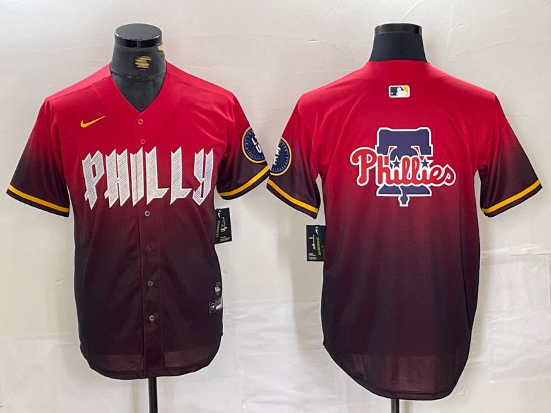 Men Philadelphia Phillies Blank Red City Edition Nike 2024 MLB Jersey style 5->philadelphia phillies->MLB Jersey